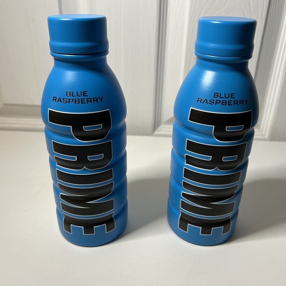 PRIME HYDRATION Insulated Metal‎ Water Bottle 16.9oz Blue Raspberry Design